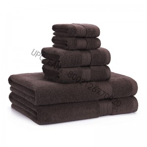 Set asciugamani da bagno JMD TEXTILE, asciugamani in cotone pettinato set grigio di 6 asciugamani cucina piscina per la casa, asciugamani durevoli assorbenti asciugamani extra large confortevoli (2 salviette, 2 asciugamani, 2 asciugamani da bagno)